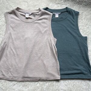 Athleta Tanks Bundle of Two Cream and Green NWOT Size XS